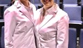 Image shows two female nursing students smiling and posing for a picture just after their graduation from Mineral Area College's Nursing Program