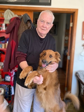 Jerry Walters Enjoying Retirement with His Dog