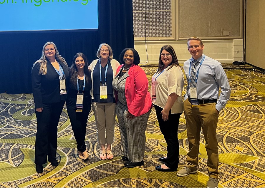 From left to right: Abbey Barton; Alicia Williamson; Esther Blum; Dr. Kenya Williams; Ashley Yoder; Jacob Baker