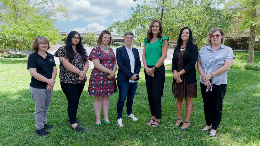 From left: Chris Weiss, Lily Pirtle, Whitney Wolk-Maddux, Jen Shore, Jennifer Bowling, Kendra Pigg, Christa Tinsley